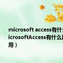 microsoft access有什么用(MicrosoftAccess有什么用和怎么用)