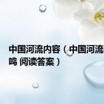中国河流内容(中国河流警钟长鸣 阅读答案)