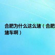 合肥为什么这么堵(合肥怎么老堵车啊)