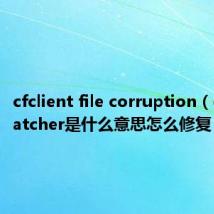 cfclient file corruption(cffilewatcher是什么意思怎么修复 求解)