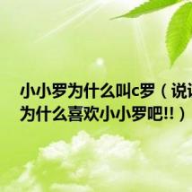 小小罗为什么叫c罗(说说大家为什么喜欢小小罗吧!!)
