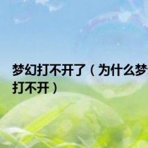 梦幻打不开了(为什么梦幻西游打不开)