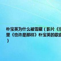 朴宝英为什么被雪藏(影片《非常主播》里《也许是那样》朴宝英的歌曲中文意思)
