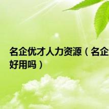 名企优才人力资源（名企人才网好用吗）