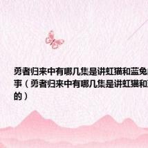 勇者归来中有哪几集是讲虹猫和蓝兔的感情的故事(勇者归来中有哪几集是讲虹猫和蓝兔的感情的)