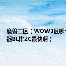 魔兽三区(WOW3区哪个服务器BL排ZC最快啊)