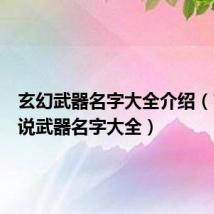 玄幻武器名字大全介绍(玄幻小说武器名字大全)