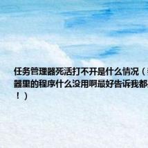 任务管理器死活打不开是什么情况(我任务管理器里的程序什么没用啊最好告诉我都是什么意思!)