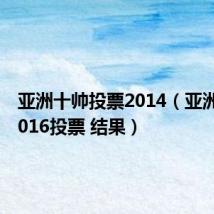 亚洲十帅投票2014(亚洲十美2016投票 结果)