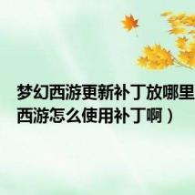 梦幻西游更新补丁放哪里(梦幻西游怎么使用补丁啊)