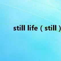 still life（still）
