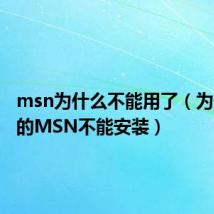 msn为什么不能用了（为什么我的MSN不能安装）