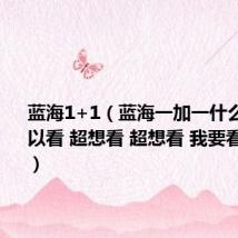 蓝海1+1(蓝海一加一什么时候可以看 超想看 超想看 我要看!!!!)