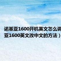 诺基亚1600开机英文怎么调(诺基亚1600英文改中文的方法)