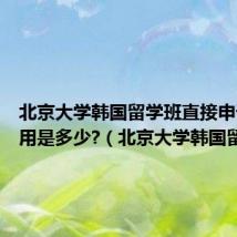 北京大学韩国留学班直接申请的费用是多少?(北京大学韩国留学班)