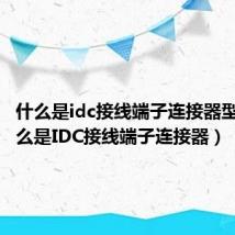 什么是idc接线端子连接器型号(什么是IDC接线端子连接器)
