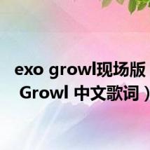 exo growl现场版（exo Growl 中文歌词）