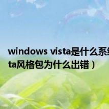windows vista是什么系统（vista风格包为什么出错）