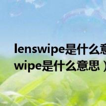 lenswipe是什么意思(wipe是什么意思)