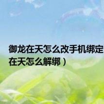 御龙在天怎么改手机绑定(御龙在天怎么解绑)