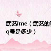 武艺ime(武艺的真正qq号是多少)