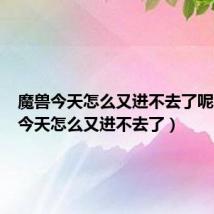 魔兽今天怎么又进不去了呢(魔兽今天怎么又进不去了)