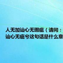 人无加讪心无瑕疵(请问:人或加讪心无疵兮这句话是什么意思)