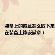 装备上的徽章怎么取下来(如何在装备上镶嵌徽章)