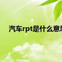 汽车rpt是什么意思
