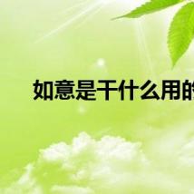 如意是干什么用的