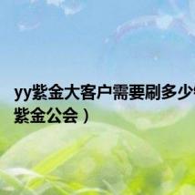 yy紫金大客户需要刷多少钱(yy紫金公会)
