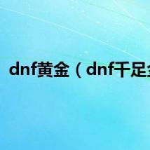 dnf黄金（dnf千足金）