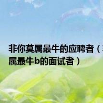 非你莫属最牛的应聘者(非你莫属最牛b的面试者)