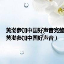 黄渤参加中国好声音完整视频(黄渤参加中国好声音)