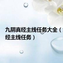 九阴真经主线任务大全(九阴真经主线任务)