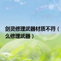 剑灵修理武器材质不符(剑灵怎么修理武器)