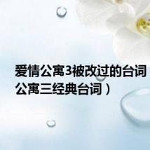 爱情公寓3被改过的台词(爱情公寓三经典台词)