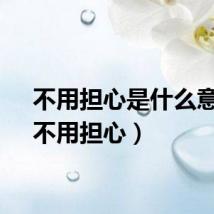 不用担心是什么意思（不用担心）
