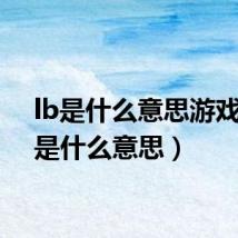 lb是什么意思游戏(lb是什么意思)
