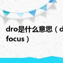 dro是什么意思(droodfocus)
