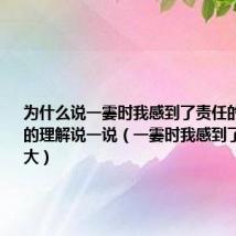 为什么说一霎时我感到了责任的重大把你的理解说一说(一霎时我感到了责任的重大)