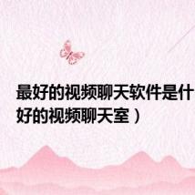 最好的视频聊天软件是什么(最好的视频聊天室)