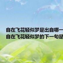 自在飞花轻似梦是出自哪一首诗(自在飞花轻似梦的下一句是什么)