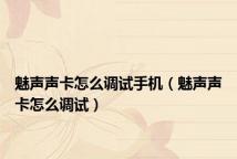 魅声声卡怎么调试手机(魅声声卡怎么调试)