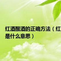 红酒醒酒的正确方法(红酒醒酒是什么意思)