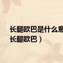 长腿欧巴是什么意思（长腿欧巴）