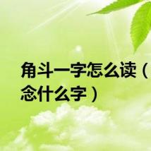 角斗一字怎么读（角斗念什么字）