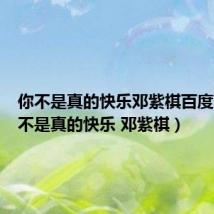 你不是真的快乐邓紫棋百度云(你不是真的快乐 邓紫棋)