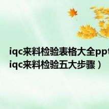 iqc来料检验表格大全ppt下载(iqc来料检验五大步骤)