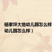 杨家坪大地幼儿园怎么样(大地幼儿园怎么样)